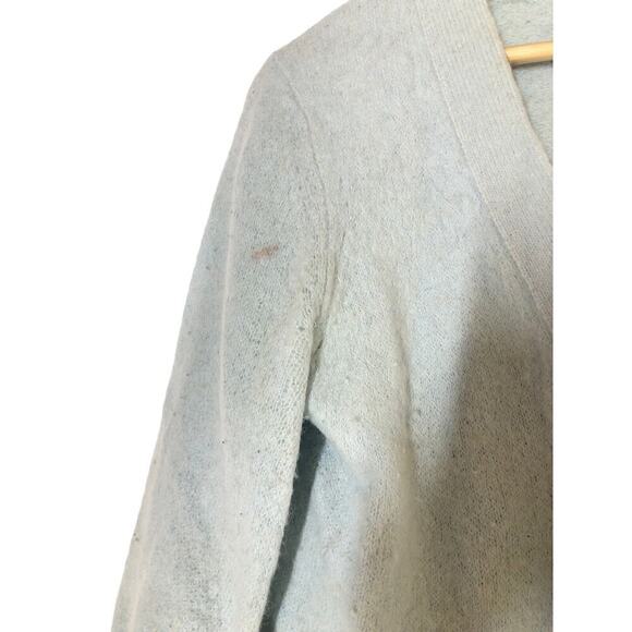 3.1 Phillip Lim Shirred Sleeve Cardigan Lofty Alpaca Blend Ice Blue Size Medium - Picture 7 of 15